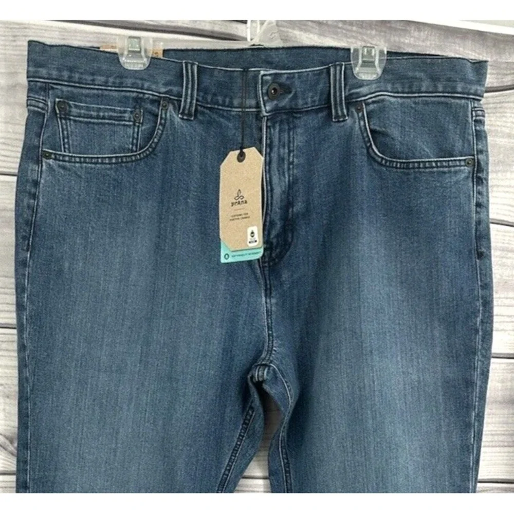 PRANA FEENER STRAIGHT FIT JEANS Men's 40 X 34 RINSE‎ WASH STRETCH